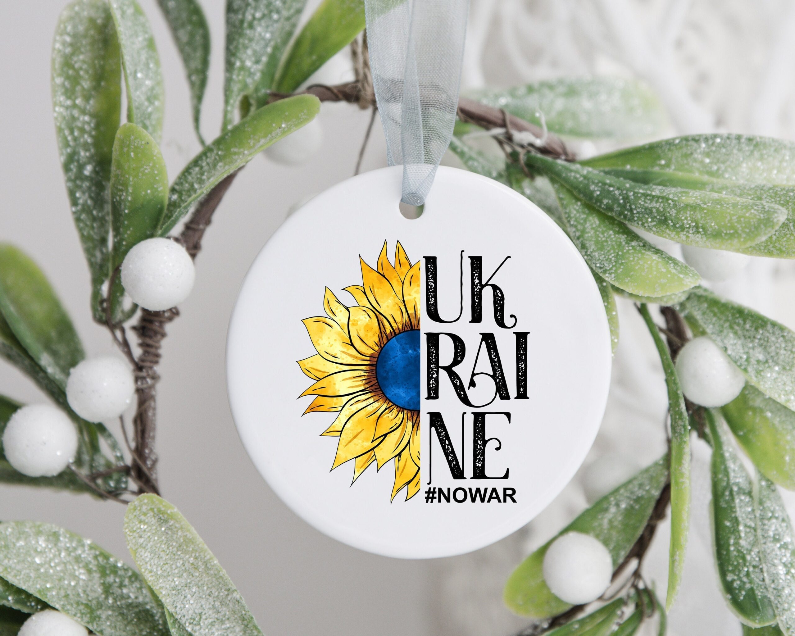 Custom Christmas Ukraine No War Ornament Custom Christmas Ukraine No War Ornament
