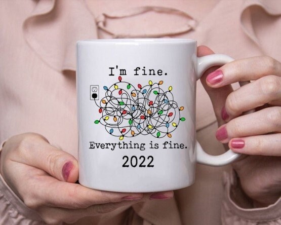 I'm Fine Everything Is Tangled Lights Christmas Mug I'm Fine Everything Is Tangled Lights Christmas Mug