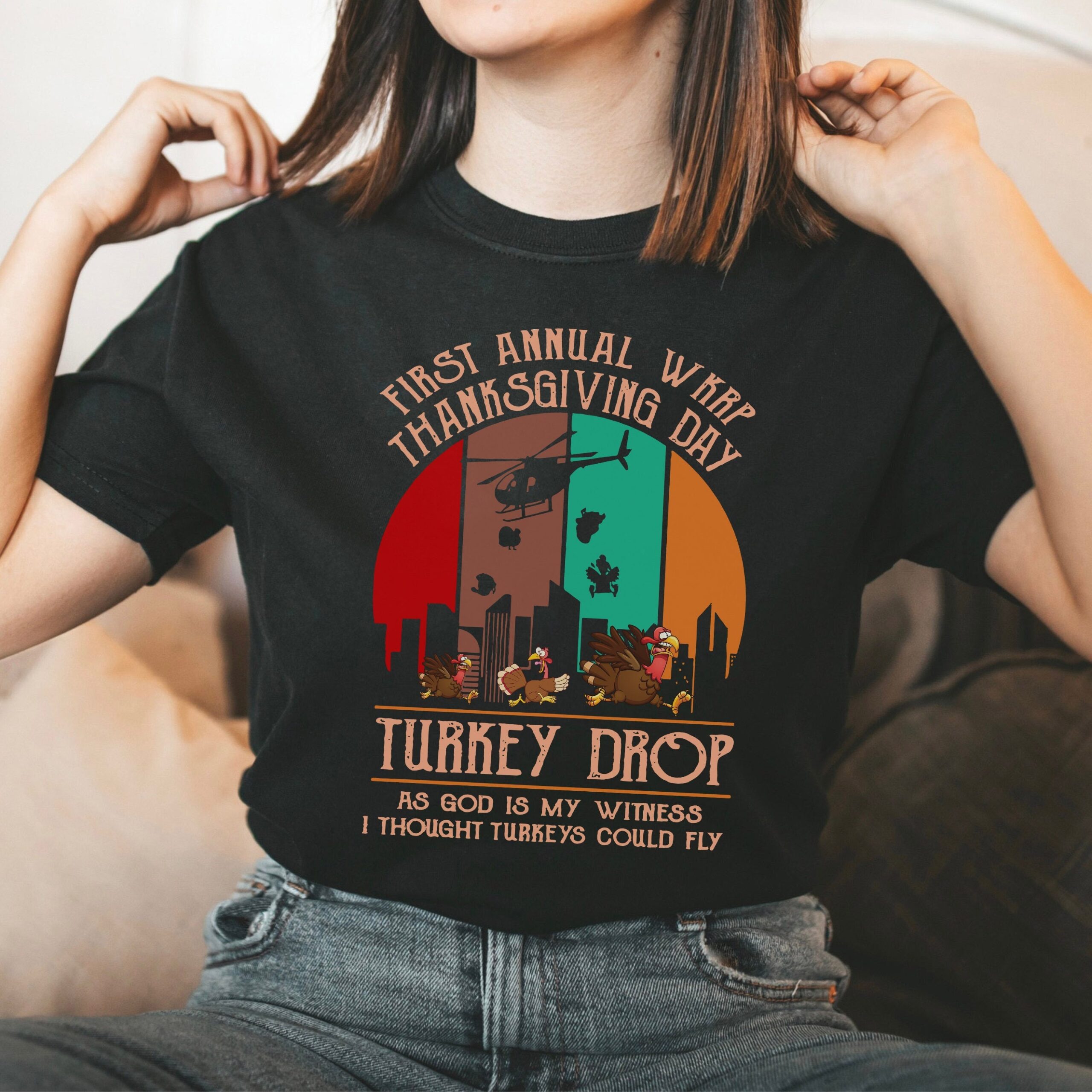 First Annual WKRP Thanksgiving Day Turkey Drop T-Shirt First Annual WKRP Thanksgiving Day Turkey Drop T-Shirt