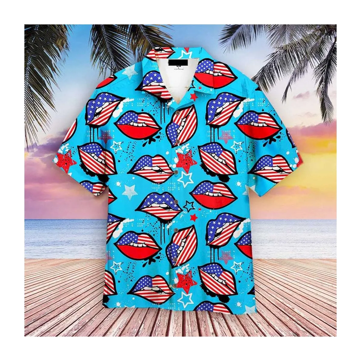 Santa Claus American Sexy Lips Hawaii Shirt Santa Claus American Sexy Lips Hawaii Shirt